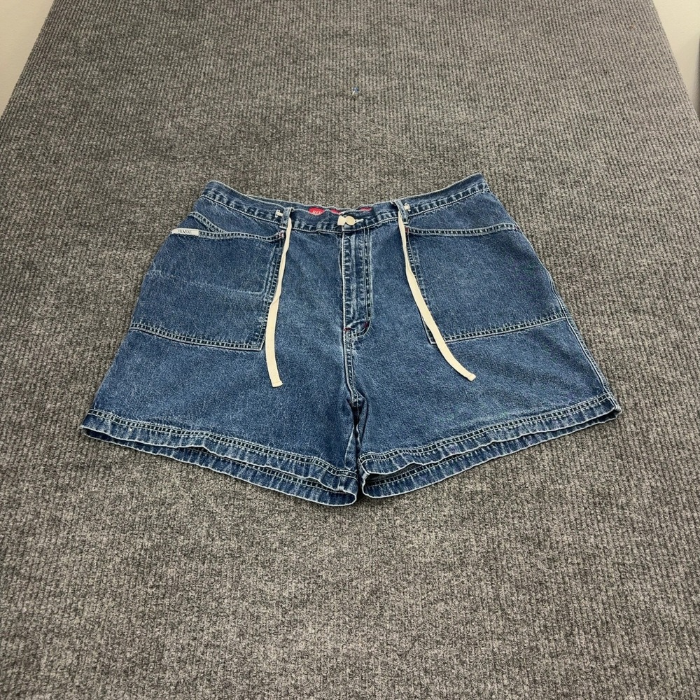 Vintage Revolt Shorts Womens 20 Blue Cotton Denim High Waist Carpenter 90s Y2K
